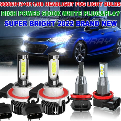 For Jeep Renegade 15-18 Combo H13+H11 H8 LED Headlight Fog Bulb 4Side 360° Power 